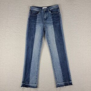 Flying Monkey Jeans Womens‎ 26 Straight Leg Fray Light Wash Blue